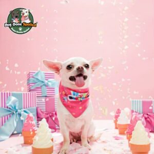 DOG GONE SPOILED Dog Birthday Bandana (Pink, Happy Birthday)