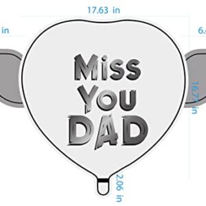 Miss You Dad Heavenly Balloons heart shaped with angel wings (Red)