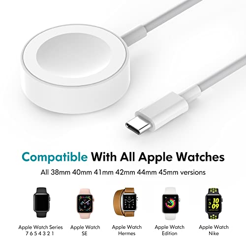 NEVOLA 𝟮𝟬𝟮𝟯 𝐔𝐩𝐠𝐫𝐚𝐝𝐞𝐝 for Apple Watch Charger USB C 6.6ft/2m,[Apple MFi Certified] iWatch Charger Compatible with Apple Watch Ultra/8/7/6/5/4/3/2/1/SE