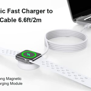NEVOLA 𝟮𝟬𝟮𝟯 𝐔𝐩𝐠𝐫𝐚𝐝𝐞𝐝 for Apple Watch Charger USB C 6.6ft/2m,[Apple MFi Certified] iWatch Charger Compatible with Apple Watch Ultra/8/7/6/5/4/3/2/1/SE