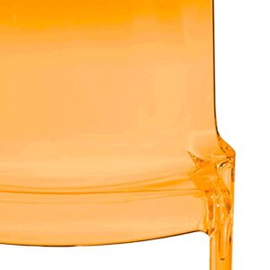 LeisureMod Adler Mid-Century Modern Dining Side Chair, Transparent Orange