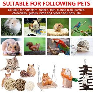 Magnoloran 12 Pack Hamster Chew Toys Set Hamster Exercise Accessories Small Animal Teeth Care Molar Toys Guinea Pig Pet Toys for Rabbit Bunny Chinchilla Guinea Pig Gerbils Groundhog Squirrels