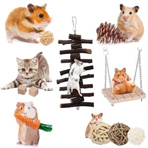 Magnoloran 12 Pack Hamster Chew Toys Set Hamster Exercise Accessories Small Animal Teeth Care Molar Toys Guinea Pig Pet Toys for Rabbit Bunny Chinchilla Guinea Pig Gerbils Groundhog Squirrels