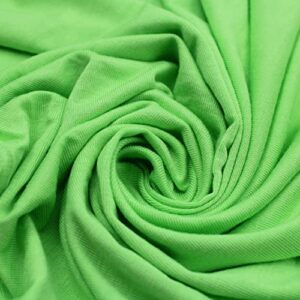 texco inc siro stretch rayon jersey knit apparel fabric, green apple neon 1 yard