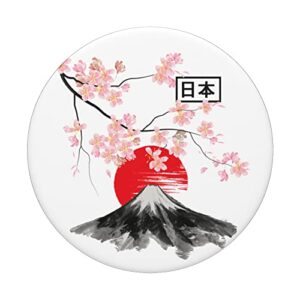 Vintage Cherry Blossom Fuji Sakura Japanese Art, Sakura PopSockets Swappable PopGrip