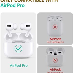 AirPods Pro 2nd Gen Case Cover with Keychain/Full Protective Skin for Apple Airpods Pro/Transparent Cover Compatible w/Airpods Pro and Pro 2 Model/Slim & Stylish Soft TPU Case (Neon Green)
