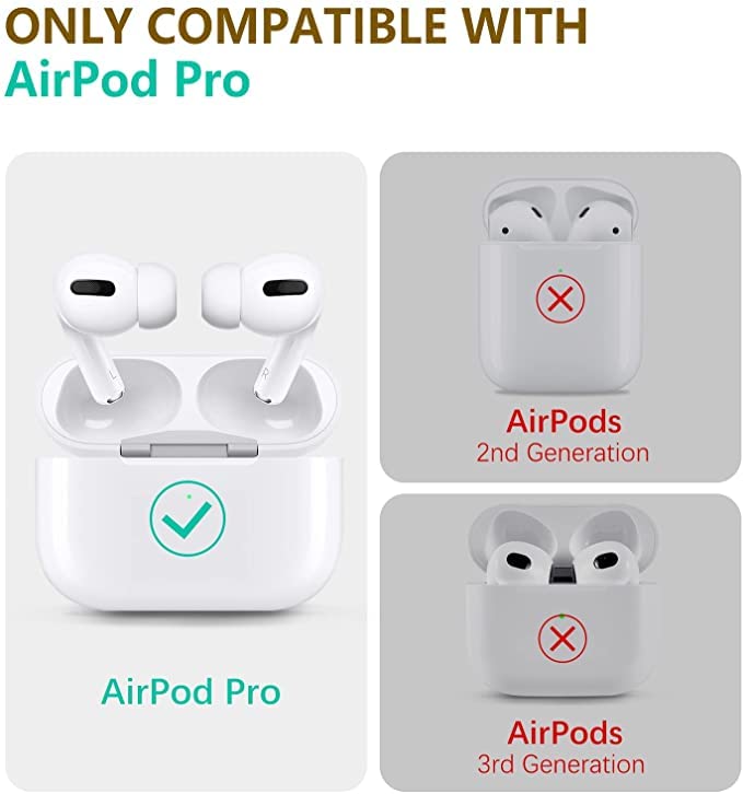 AirPods Pro 2nd Gen Case Cover with Keychain/Full Protective Skin for Apple Airpods Pro/Transparent Cover Compatible w/Airpods Pro and Pro 2 Model/Slim & Stylish Soft TPU Case (Neon Green)