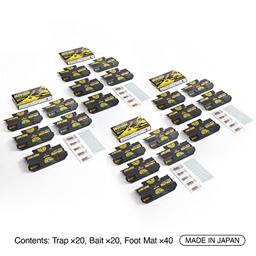 HOY HOY Trap A Roach - 20 Traps [4 Pack] Baited Glue Traps, Great for Home with Kids & Pets Indoor, Sticky Pest Control Trap, Roach Killer, Made in Japan