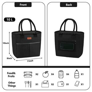 FITHOME Insulated Lunch Bag for Women/Men, Reusable Leakproof Cooler Thermal Lunch Box Tote Bags fit for Ice Pack, Adults College Fashion Lunch Bags for Work/Picnic/Travel