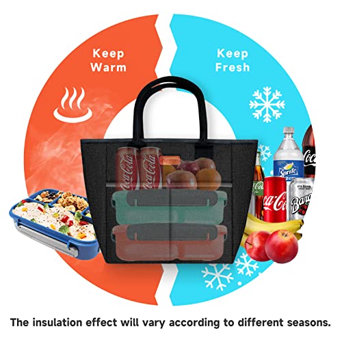 FITHOME Insulated Lunch Bag for Women/Men, Reusable Leakproof Cooler Thermal Lunch Box Tote Bags fit for Ice Pack, Adults College Fashion Lunch Bags for Work/Picnic/Travel