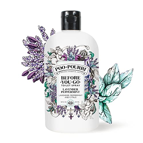 Poo-Pourri Before-You-Go Toilet Spray, Lavender Peppermint, Refill Bottle 16 Fl Oz - Lavender, Peppermint and Citrus