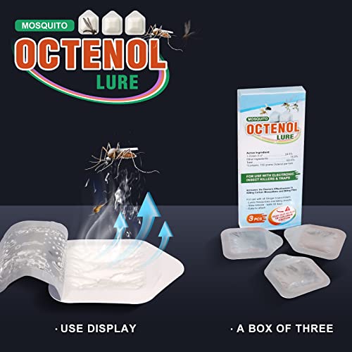 Hodiax Octenol Pest Lures 90 Days Supply, 3PCs Biting Insect Attractant Refill Cartridge for Fly Traps, Bug Zappers, Mosquito Attractants, Universal Fit (3PCS in 1 Pack)