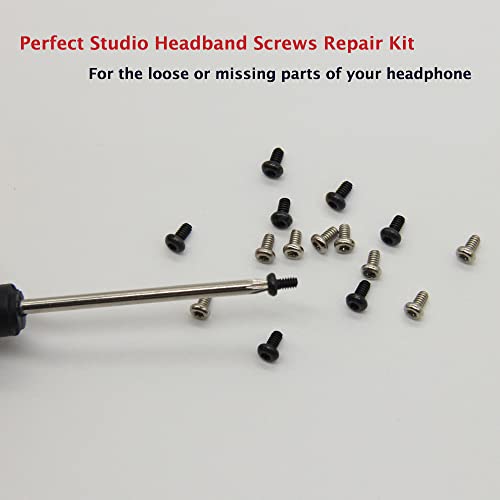 Studio 3 Headband Screws Replacement, Beats Studio 3 Replacement Parts Headband Screws and Screwdriver Repair Kit Compatible with Studio 2.0 Wired/Wireless Headphones (8pcs Silver+8pcs Black)