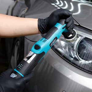 Cordless Car Buffer Polisher Kit 12V W/ 2 Batteries Fast Charger With Rotary,3mm and 12mm Random· 3 Functions Orbital Polisher Head Nano Mini Car Polisher