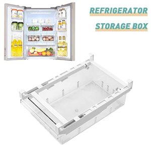 MDHAND Refrigerator Organizer Bins, Pull-Out Fridge Drawer Organizer Bins, Kitchen Refrigerator Pantry Organizer for Fruit and Vegetable, Fridge Organization fit for Fridge Shelf Under 0.6"