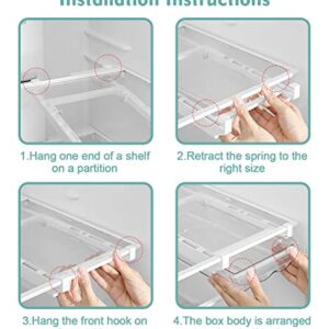 MDHAND Refrigerator Organizer Bins, Pull-Out Fridge Drawer Organizer Bins, Kitchen Refrigerator Pantry Organizer for Fruit and Vegetable, Fridge Organization fit for Fridge Shelf Under 0.6"