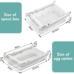 MDHAND Refrigerator Organizer Bins, Pull-Out Fridge Drawer Organizer Bins, Kitchen Refrigerator Pantry Organizer for Fruit and Vegetable, Fridge Organization fit for Fridge Shelf Under 0.6"