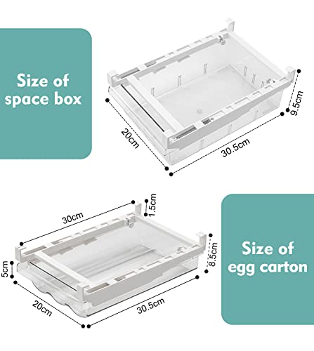 MDHAND Refrigerator Organizer Bins, Pull-Out Fridge Drawer Organizer Bins, Kitchen Refrigerator Pantry Organizer for Fruit and Vegetable, Fridge Organization fit for Fridge Shelf Under 0.6"