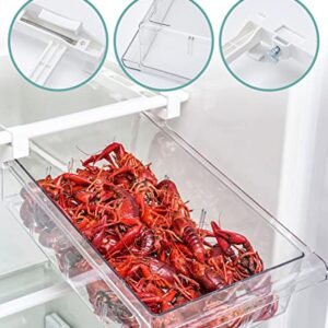 MDHAND Refrigerator Organizer Bins, Pull-Out Fridge Drawer Organizer Bins, Kitchen Refrigerator Pantry Organizer for Fruit and Vegetable, Fridge Organization fit for Fridge Shelf Under 0.6"