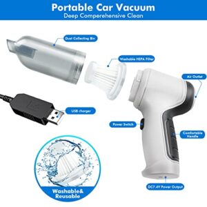 Car Vacuum Cleaner - Mini Handheld Gun Cordless Vacuum Cleaner with 3.2ft Power Cord, Car Vacuum High Power, Handheld Gun Vacuum Dry Wet Cleaning Portable Vacuum Cleaner