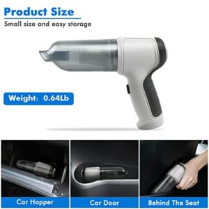 Car Vacuum Cleaner - Mini Handheld Gun Cordless Vacuum Cleaner with 3.2ft Power Cord, Car Vacuum High Power, Handheld Gun Vacuum Dry Wet Cleaning Portable Vacuum Cleaner