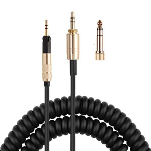 faaeal hd598 cs coiled audio cable replacement for sennheiser hd599 se hd558,hd518,ath-m50x,ath-m70x headphones,2.5mm to 3.5mm extension aux cord with 6.35mm(1/4") adapter 4.2ft-14ft