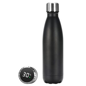 olerd 17oz smart coffee thermoses, insulated stainless steel water bottle with lcd touch screen, keep hot or cold, car portable travel tea coffee vacuum cup, great for travel, picnic& camping(black)