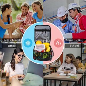 FUABJPOI Video Game Controller Insulated Lunch Bag - Reusable Lunch Box - Portable Lunch Tote For Women Men And Kids