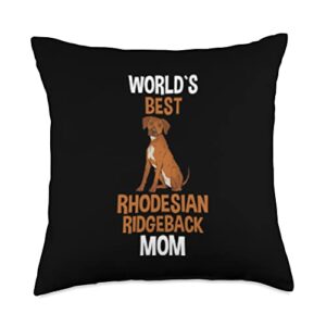 dog lover rhodesian ridgeback gift rhodesian ridgeback mom throw pillow, 18x18, multicolor