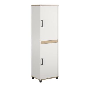 systembuild whitmore 2 door kitchen pantry cabinet, white