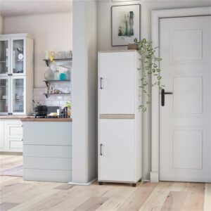 SystemBuild Whitmore 2 Door Kitchen Pantry Cabinet, White