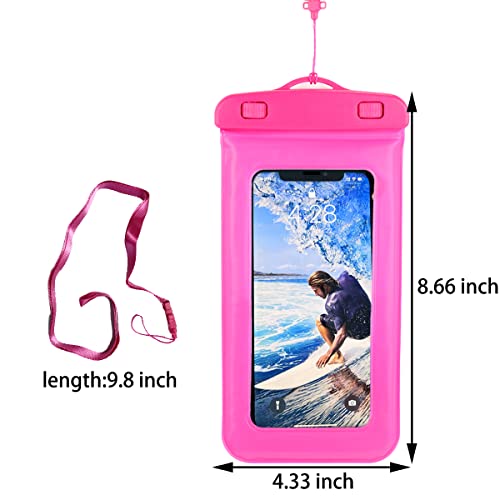 bsasurb 4 PCS/Pack Waterproof Phone Pouch, IPX8 Phone Waterproof Case Compatible for iPhone 13 Pro Max/12/11/XR/X,Galaxy S22/S21,Up to 8". Underwater Cell Phone Dry Bags for Vacation (4PCS/Pack)