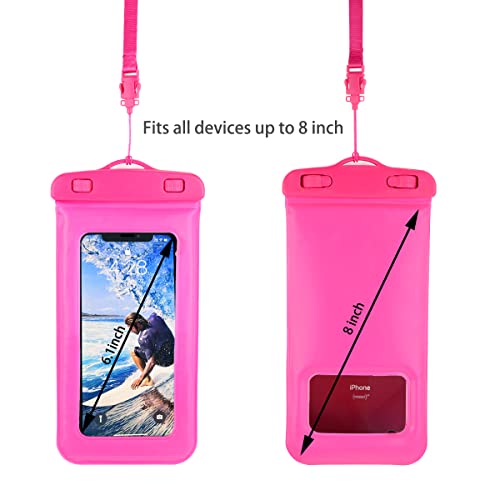 bsasurb 4 PCS/Pack Waterproof Phone Pouch, IPX8 Phone Waterproof Case Compatible for iPhone 13 Pro Max/12/11/XR/X,Galaxy S22/S21,Up to 8". Underwater Cell Phone Dry Bags for Vacation (4PCS/Pack)