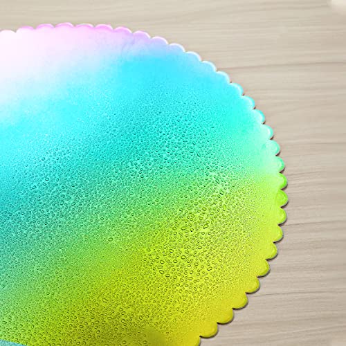 Berglander Rainbow Reusable Cake Boards 12", Stainless Steel Cake Plates With Titanium Colorful Plating, Durable Sturdy Perfect for Cake of 12" or Under, Dishwasher Safe
