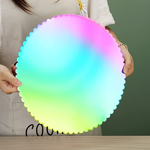 Berglander Rainbow Reusable Cake Boards 12", Stainless Steel Cake Plates With Titanium Colorful Plating, Durable Sturdy Perfect for Cake of 12" or Under, Dishwasher Safe