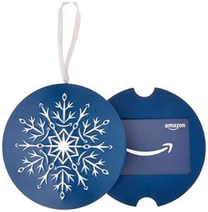 amazon.com gift card for any amount in a snowflake ornament tin