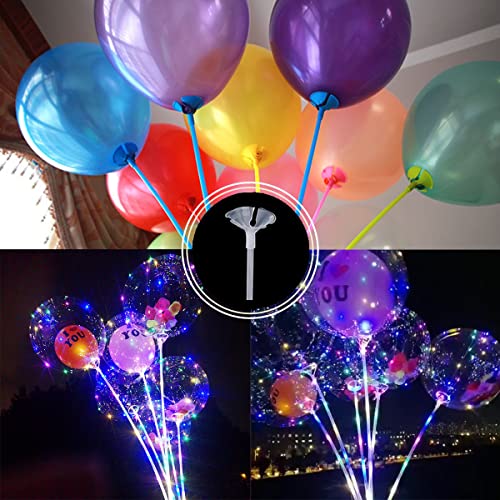 100 Pcs Plastic Balloon Sticks Holders with Balloon Cups 16 Inch for Birthday Wedding Anniversary Festivals Party Decor (100PCS 16 Inch, Clear)