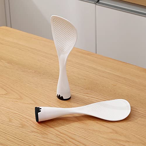 ONCIGER Rice Paddle, Non-Stick Rice Spoon, Stand-up Serving Rice Spatula Kitchen Tools (White)