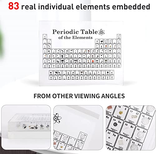 Periodic Table with Real Elements-Inside - Large Acrylic Science Periodic Table with Elements Samples 7.9 x 5 x 1 Inches Ins-PerTab-027 0