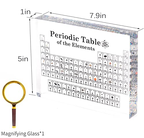 Periodic Table with Real Elements-Inside - Large Acrylic Science Periodic Table with Elements Samples 7.9 x 5 x 1 Inches Ins-PerTab-027 0