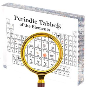 Periodic Table with Real Elements-Inside - Large Acrylic Science Periodic Table with Elements Samples 7.9 x 5 x 1 Inches Ins-PerTab-027 0