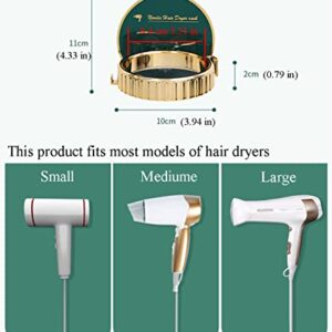 CARURLIFF Hair Dryer Holder Wall Mounted Ring Plastic Blower Rack Bathroom Adhesive Wall Holder for Dryer (Green)