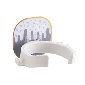 carurliff hair dryer holder wall mounted blower holder bathroom organizer hair dryer wall mount holder arm (white)