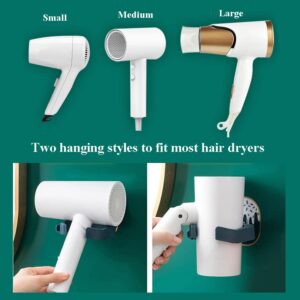 CARURLIFF Hair Dryer Holder Wall Mounted Blower Holder Bathroom Organizer Hair Dryer Wall Mount Holder Arm (White)