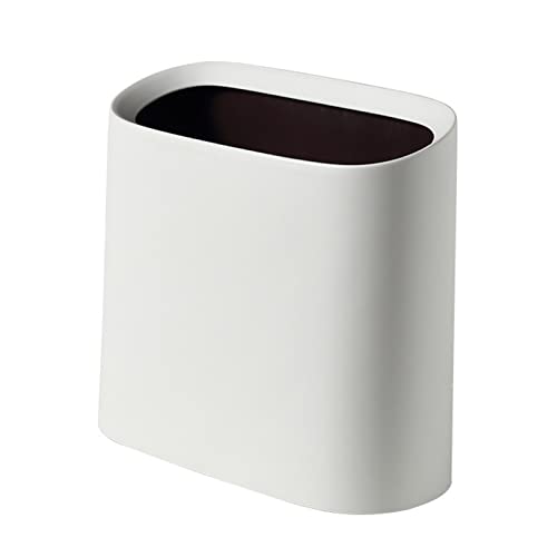 U/B Mini Trash Can, Without Lid Garbage Bin Plastic Desktop Trash Can, Small Countertop Wastebasket, for Desk, Office Kitchen, Makeup, Coffee Table (White)