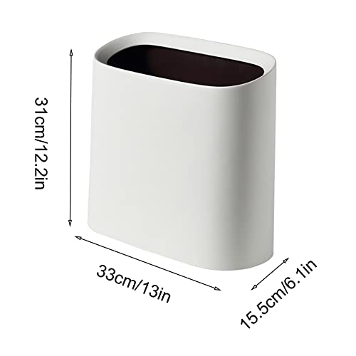 U/B Mini Trash Can, Without Lid Garbage Bin Plastic Desktop Trash Can, Small Countertop Wastebasket, for Desk, Office Kitchen, Makeup, Coffee Table (White)