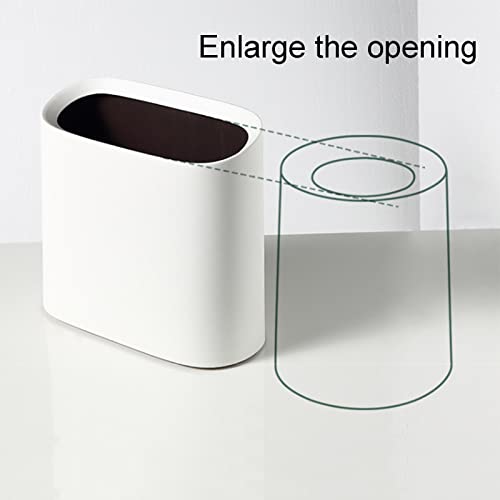 U/B Mini Trash Can, Without Lid Garbage Bin Plastic Desktop Trash Can, Small Countertop Wastebasket, for Desk, Office Kitchen, Makeup, Coffee Table (White)