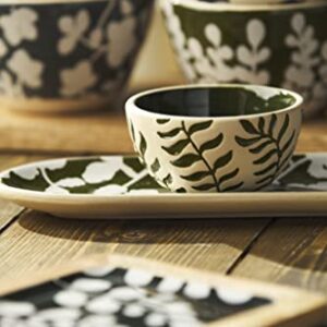 Mud Pie Pinehill Green Dip Bowl and Tray Set