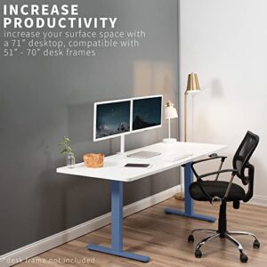 VIVO Universal 71 x 30 inch Table Top for Standard and Sit to Stand Height Adjustable Home and Office Desk Frames, White Desktop, DESK-TOP72-30W