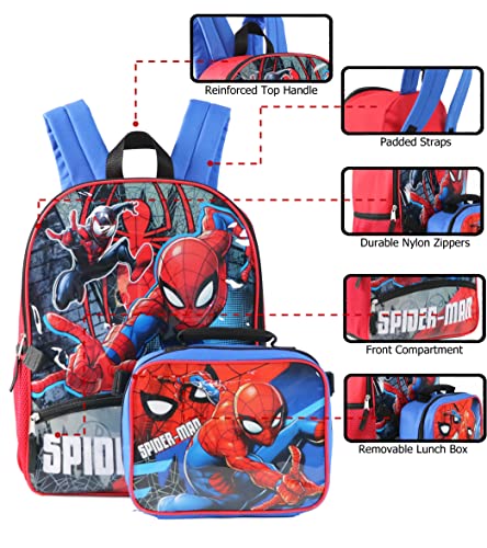 Marvel Spiderman Backpack with Lunch Bag One Size